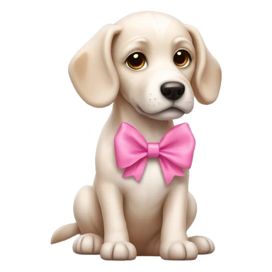 Dog with a pink bow ￼ sticker