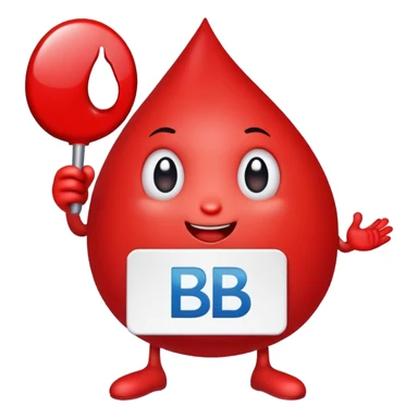 blood drop character holding a BRB sign sticker