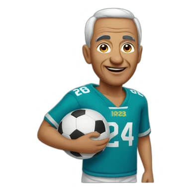 Old moroccan men with Football jersey sticker