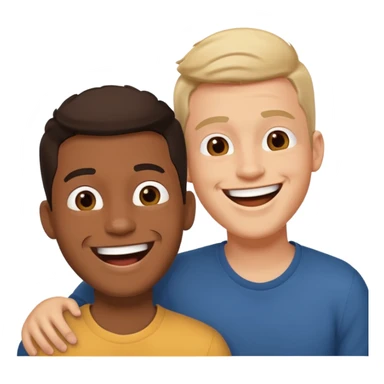 two happy male friends sticker