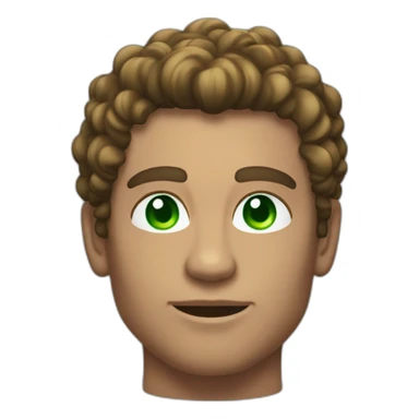 Bodybuilder with green eyes and semi long brow curly hair model face etc rizz god  sticker