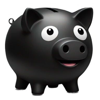 black piggy bank sticker