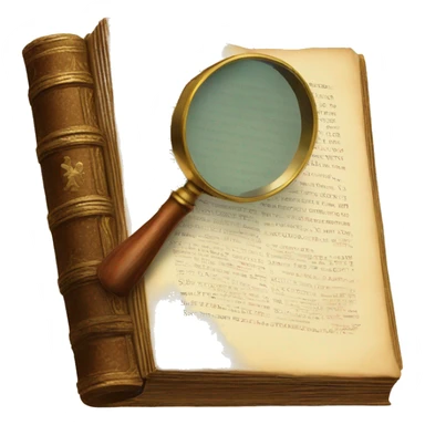 vintage book with magnifying glass sticker