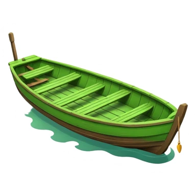green boat in cartoon  sticker