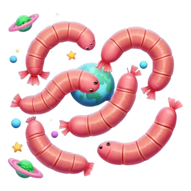 Worms eating starts in space sticker