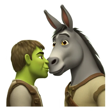 Shrek kissing donkey sticker