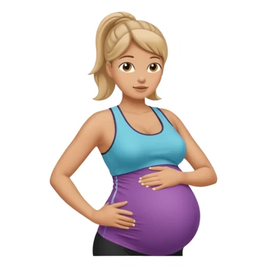 pregnant woman exercicing sticker