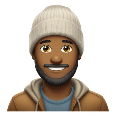 smiling bearded boy in beanie sticker