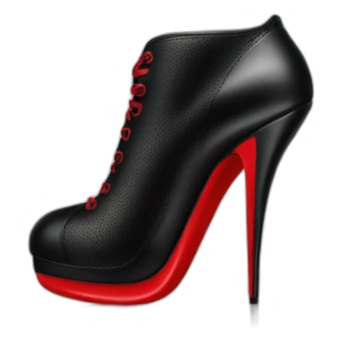 Louboutin black shoe with red sole sticker