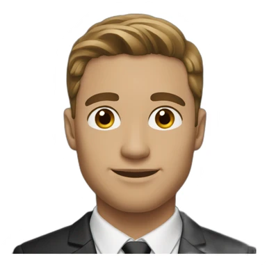 groom with light skin, brown hair and hazel eyes sticker