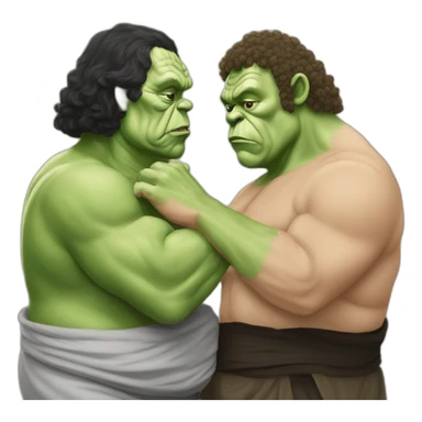Yoda wrestling Andre the giant sticker