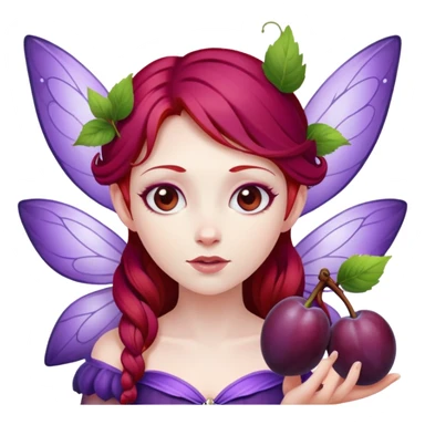 fairy with plums red hair wearing purple  sticker