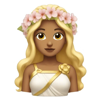 Blonde Greek goddess with flower crown sticker
