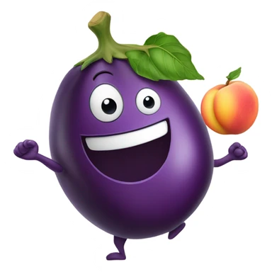 Eggplant and peach dancing sticker