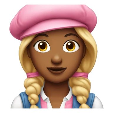 fair race girl artist in a pink beret sticker