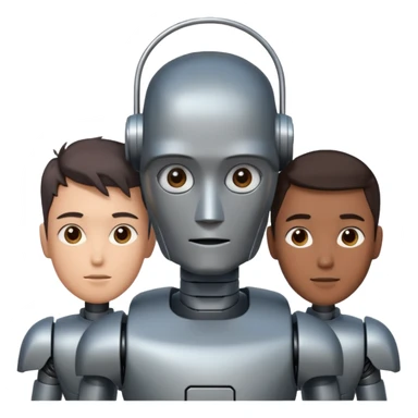 회색철로봇같은 사람 3명인데 얼굴이 종인 sticker