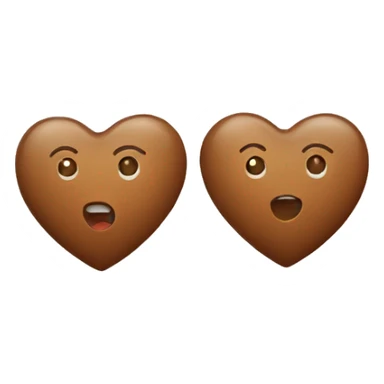 Two brown love hearts sticker