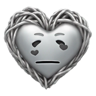 forma de corazon hecha por un alambre de púas plateado sticker