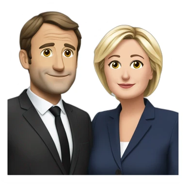 Macron et marine le pen sticker