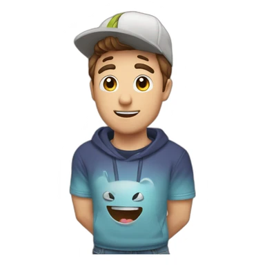 mr beast qui porte un sweat à son effigie sticker