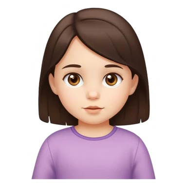 Brunette brown eyed toddler girl sticker