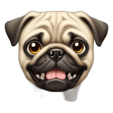 Angry but looking cute pug  sticker
