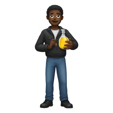 black man holding oil  sticker