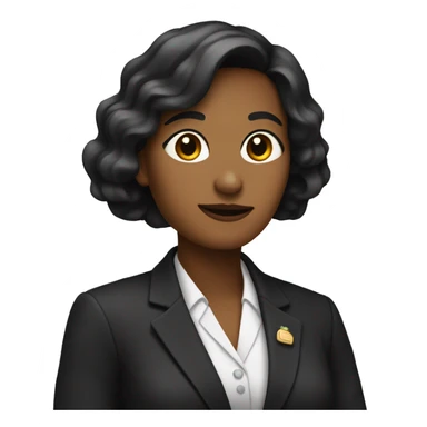 Una mujer con traje negro y unos papeles en su mano sticker