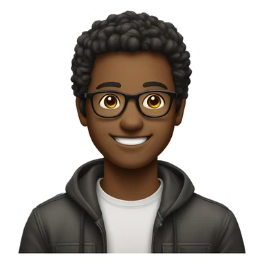 grinning young man wearing glasses portrait sticker