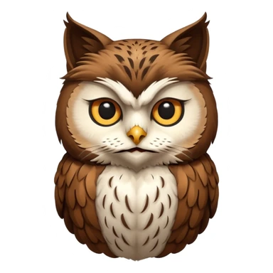 A owl with a cat head sticker
