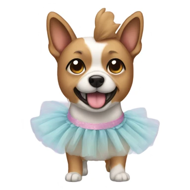 Dog wearing a tutu sticker