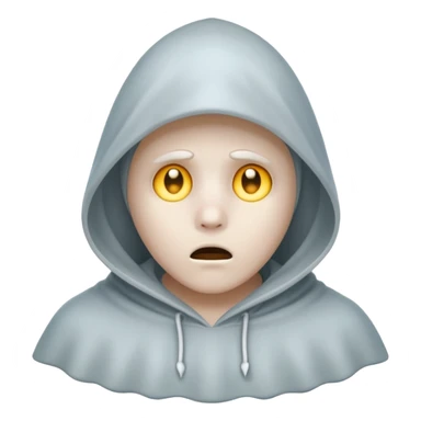 hooded ghost with worried look sticker