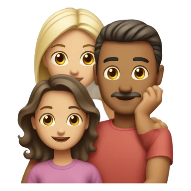 Family (Latino dad and 2 kids girls and white mom) sticker