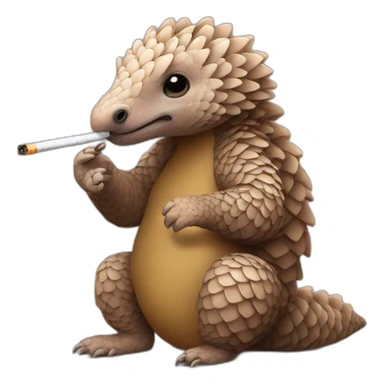 pangolin with a cigarette sticker