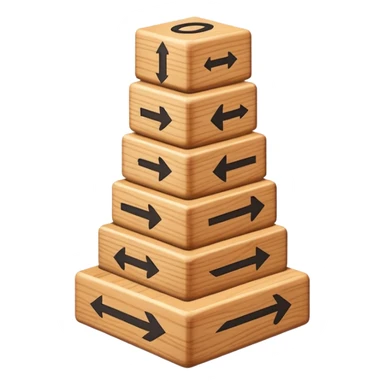 stack of blocks with arrows between them sticker