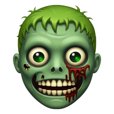 Zombie emoji with black teeth sticker