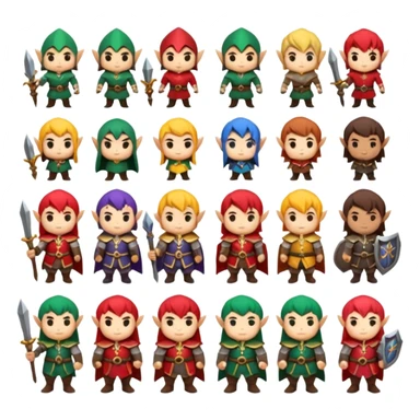generate pack icons avatar like emoji on RPG theme. There has like warrior, magician, rogue, paladin and etc. Also add it some races like human, orc, dwarf and etc. sticker