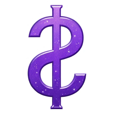 symbol money $ glitter purple sticker