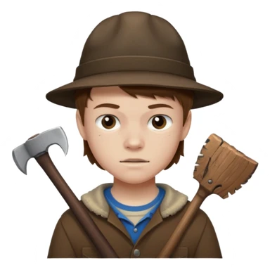 13 y/o Brian robeson at the beginning of Hatchet
determined, has hatchet sticker