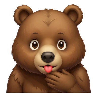 bear kissing sticker