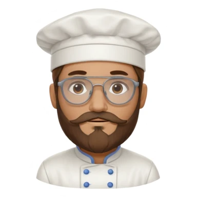 Foggy glasses Pastry chef whith long brown hair and beard sticker