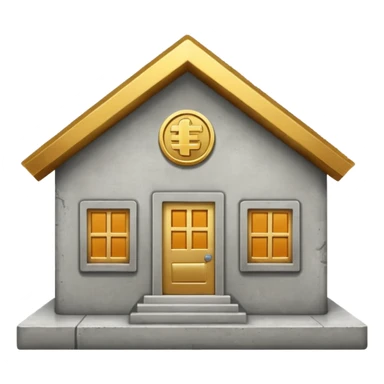coin concrete house sticker