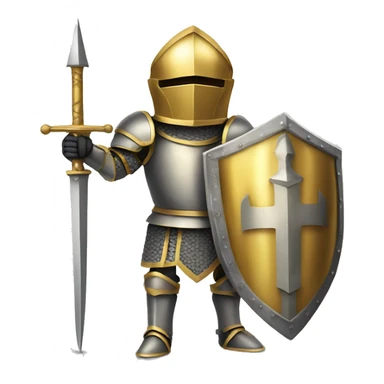 Gold armour knight holding big banner sticker