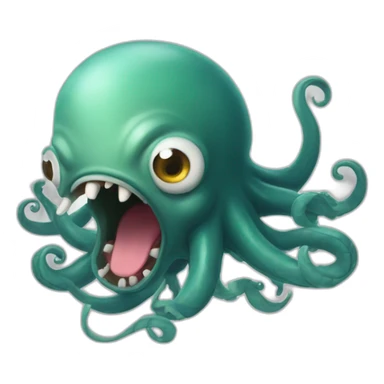Cute kraken feared with open mouth sticker