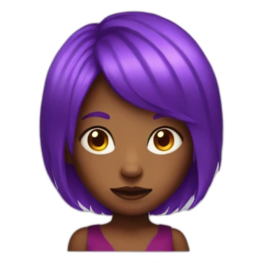 devil girl with purple hair sticker