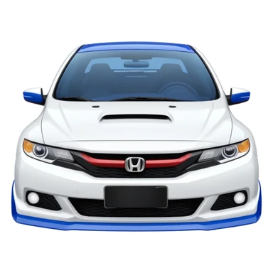 8th gen honda si white with blue spoiler sticker