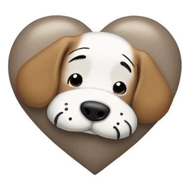 Snoopy laying on a beige heart  sticker