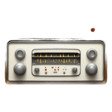 white vintage radio receiver sticker