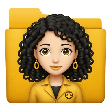 black transparent folder - with a canela skin girl with curly black hair logo  sticker