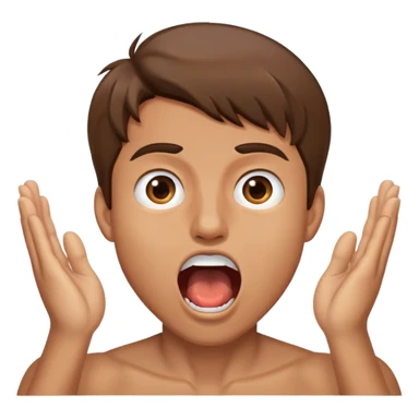 Young man with brown hair opening his mouth extremely wide sticker